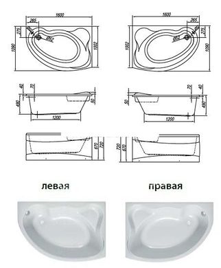 *** Акрилова ванна Kolpa-San Amadis 160*100 L/R (ліва/права)
