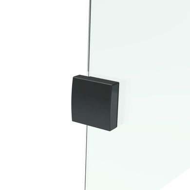 DE LA NOCHE душова кабіна чорна матова 90*90*200см (скла+двері) квадратна, двері, скло прозоре 8мм
