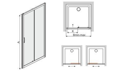 Раздвижная душевая дверь Sanplast 120cm стекло Кора