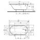 LAGUNA ванна прямокутна 150*75 см, глибина: 42см, ємність: 115л, з ніжками+сифон Viega Simplex для ванни автомат