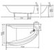 MIRRA ванна асиметрична 170*110 см, права, з ніжками, елементами кріплення та підголовником