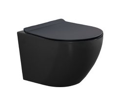 Modern Чаша підвісного унітазу Rimless із сидінням 3823B-M чорний матовий NEWARC, Чорний
