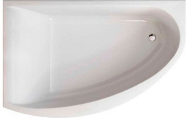 MIRRA ванна асиметрична 170*110 см, ліва, з ніжками та елементами кріплення, біла