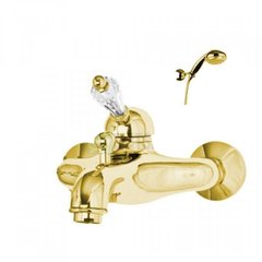 Смеситель для ванны Fiore Imperial (цвет - золото/Swarovski), с ручным душем, Золото