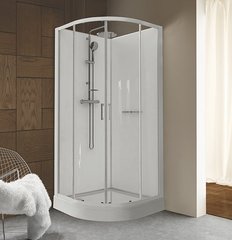 Закрита душова кабіна (4 стінки) 90x90, з піддоном, термостатом, верхнім душем (Sanplast)