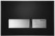 Клавиша Geberit Sigma 50 арт. 115.788.DW.5, рамка черная, кнопки квадратные, сталь, двойной смыв, 246*164 мм