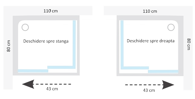 Душевая кабина левая (профиль сатин) Ravak Matrix MSDPS-110/80 L (0WLD4U00Z1)