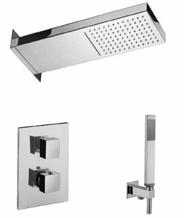 Душевая система Paffoni с термостатом, ручным и верхним душем CASCADE, хром (KIT CASCADE099CR)