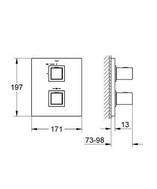 Термостат Grohe Grohtherm Cube 19959000 для душа, Хром