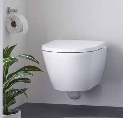 Унітаз підвісний безобідковий, воронкоподібний DURAVIT D-Neo із сидінням з мікроліфтом 45770900A1, Білий