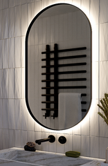 Настенное зеркало с подсветкой Diano 550x950мм черное