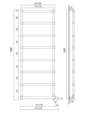 Сушки для рушників електричний Margaroli Sole (Соле) 542-8 BOX арт. 5424708OBNB, Хром