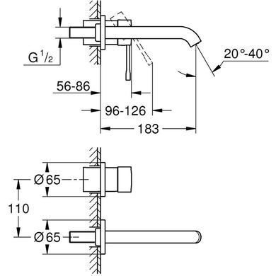 GROHE ESSENCE 19408AL1 Смеситель для раковины скрытый монтаж