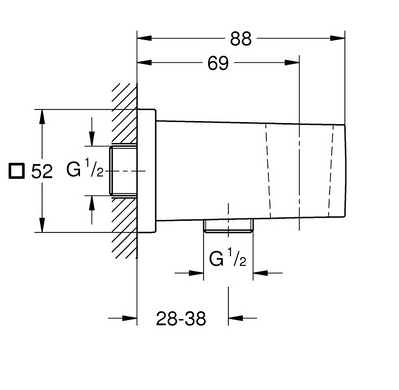 Підключення для душового шланга Grohe Euphoria Cube (26370000), Хром
