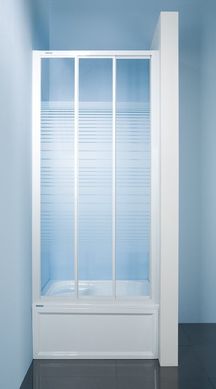 Раздвижная душевая дверь Sanplast 80cm (стекло) в полоску