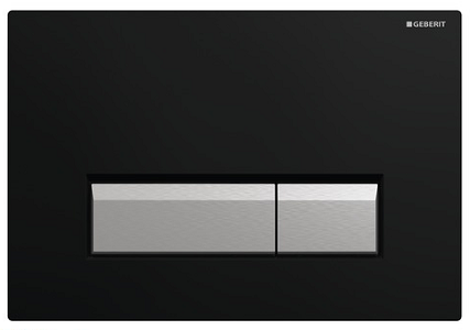 Cмывная клавиша Geberit "Sigma 40" со встроенной системой удаления запаха, пластик черный/алюминий (115.600.KR.1), Черный