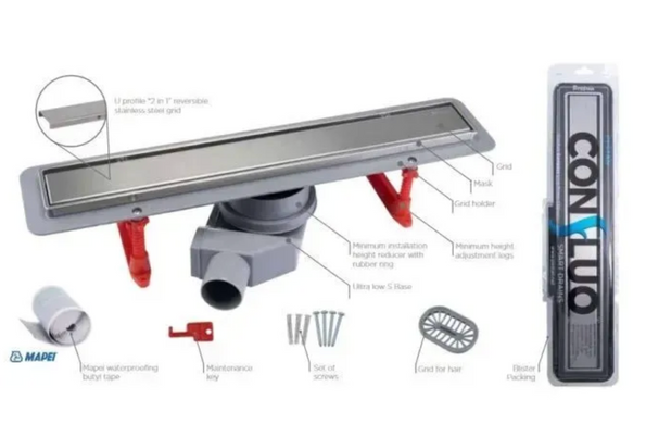Душевой канал Pestan Confluo Primo Compact Line 85 см (13702512), 650 мм