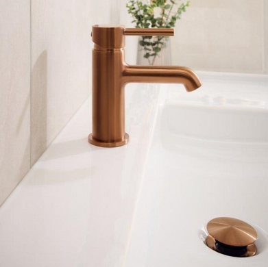 Смеситель для раковины KFA Armatura MOZA Brushed Rose Gold 5032-815-34, Розовое золото
