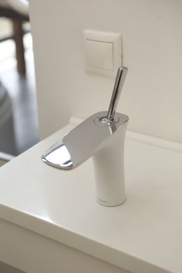 Змішувач Hansgrohe Pura Vida 15070400 для раковини, білий/хром, Білий