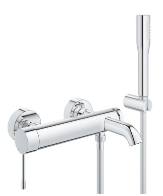 Змішувач для ванни Grohe Essence одноважільний з ручним душем, chrome (25249001), Хром