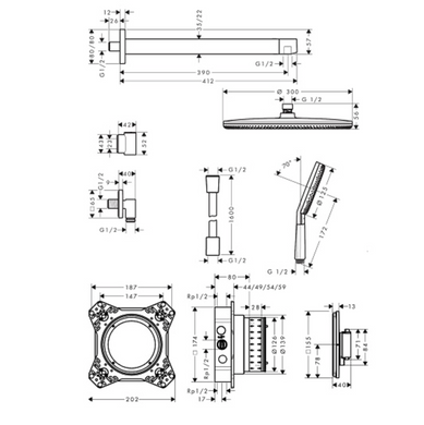 Душевая система скрытого монтажа Hansgrohe Raindance Alive S 300 1jet 24630000, Хром