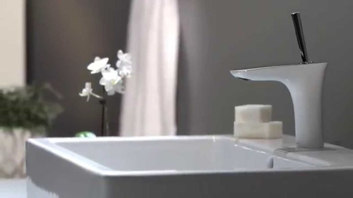 Змішувач Hansgrohe Pura Vida 15070400 для раковини, білий/хром, Білий