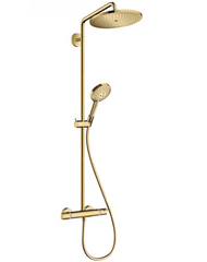 Душова система Hansgrohe золото Croma Select S 280 1jet Showerpipe з термостатом, polished gold optic (26890990), Золото