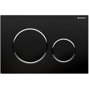 Клавиша Geberit Sigma 20 115.882.KM.1 рамка и кнопки: черные, обод: хром, двойной смыв, 246*164 мм, Черный