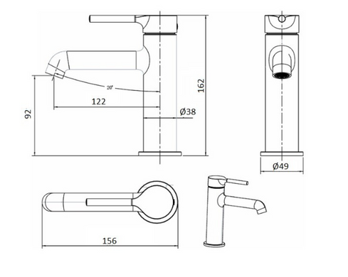 Змішувач для раковини Armaform Silvia Gun metal 2032-815-41, графит