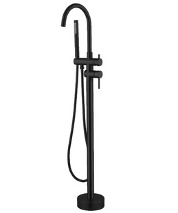 Змішувач для ванни Devit Flow 550538B з душовим набором підлоговий чорний матовий, Чорний