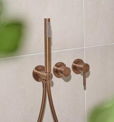 Душевая система скрытая KFA Armatura MOZA Brushed Rose Gold PVD 5039-511-34, Розовое золото