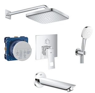 Душевая система Grohe Eurocube с 250 Cube скрытого монтажа, хром (UA26417SC0), Хром