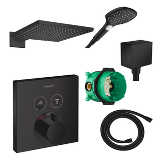 Душова система HANSGROHE RAINDANCE з верхнім та ручним душем чорний матовий 1032021, Чорний