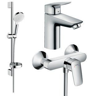 Набір змішувачів для душу Hansgrohe EcoSmart Logis 100 (71104000 + 71600000 + 26553400), хром (20200007), Хром