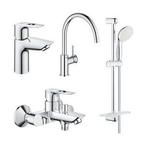 Набір змішувачів Grohe Bauloop New 4 в 1 для ванни та кухні, хром (UA12325K0A)
