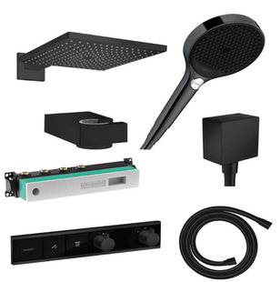 Душова система HANSGROHE RAINDANCE з верхнім та ручним душем чорний матовий 1042021, Чорний