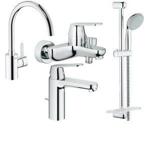 Grohe Набір змішувачів Eurosmart Cosmopolitan 4 в 1, для ванни та кухні (126115MK)