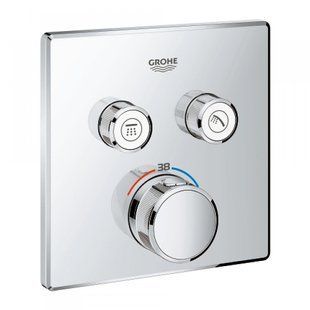 Зовнішня панель термостата для ванни/душа Grohe SmartControl на 2 виходи хром 29124000, Хром
