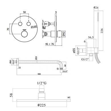 Душевой набор Paffoni Compact-T Tondo, хром (Kit Compact-T Tondo)