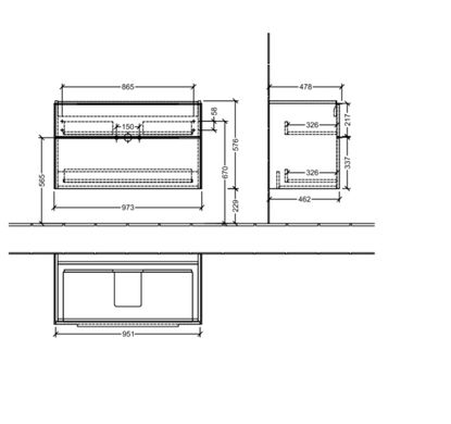 Villeroy & Boch Subway 3.0 Комплект мебели для ванны 100 cm светлое дерево SETC57000VJ