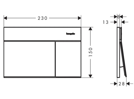 Клавиша смыва Hansgrohe iFrame Element E, Polished Gold Optic (66003990), Золото