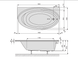 Ванна акрилова пристінна Portofino 345 190x100 з гідромасажем CPL3 (640.345.023)