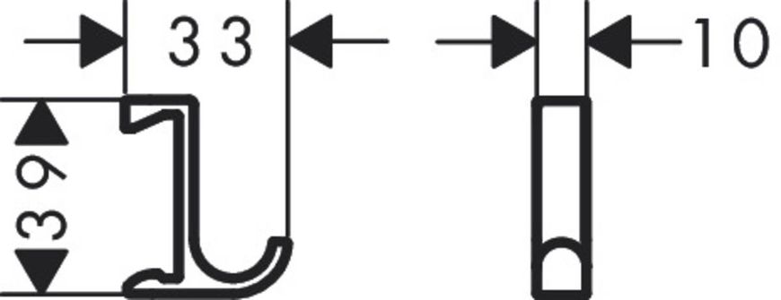 Крючок для полотенец Hansgrohe WallStoris тонкий (2 штуки) 3,9 x 3,2 x 1,0 см, Matt Black (27929670)