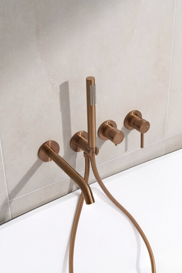 Смеситель для ванны скрытый KFA Armatura MOZA Brushed Rose Gold PVD 5039-411-34 , Розовое золото
