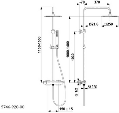 Душевая система KFA Armatura LOGON PREMIUM с термостатическим смесителем