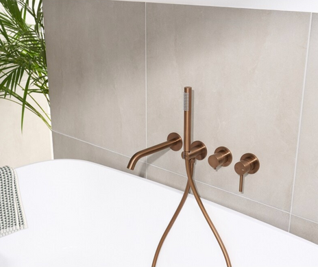Смеситель для ванны скрытый KFA Armatura MOZA Brushed Rose Gold PVD 5039-411-34 , Розовое золото