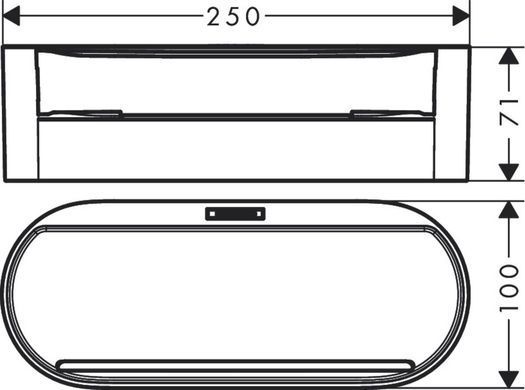 Полиця глибока Hansgrohe WallStoris 25,0 x 10,0 x 7,1 см, Matt White (27912700)
