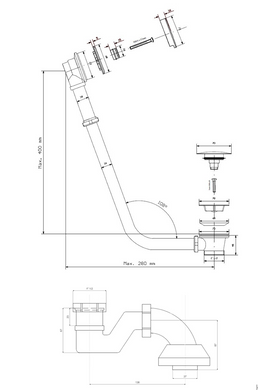 Сифон для ванни Besco Otylia SW-PRZ-CHR Click Clack (Золото)