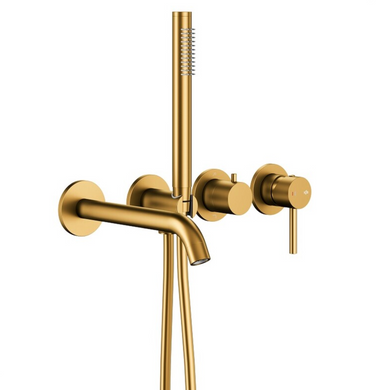 Смеситель для ванны скрытый KFA Armatura MOZA Brushed Gold PVD 5039-411-31 , Золото