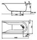 MIRRA ванна прямоугольная 140*70 см, с ножками, элементами крепления и подголовником